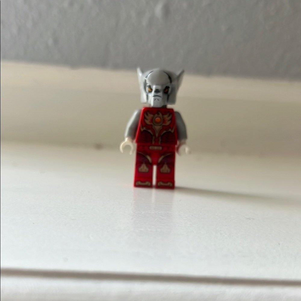 LEGO Minifigure with Red and Gray Armor